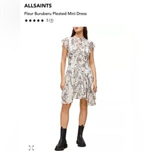 All Saints  sz 4 Fleur Buruberu mini dress.  Flowers and skeleton print.